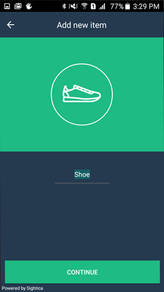 Item Seeker app screenshot - list of tracked items